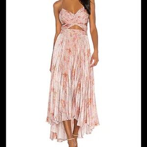 Revolve AMUR lPink and Orange High-Low dress with Sweetheart Neckline